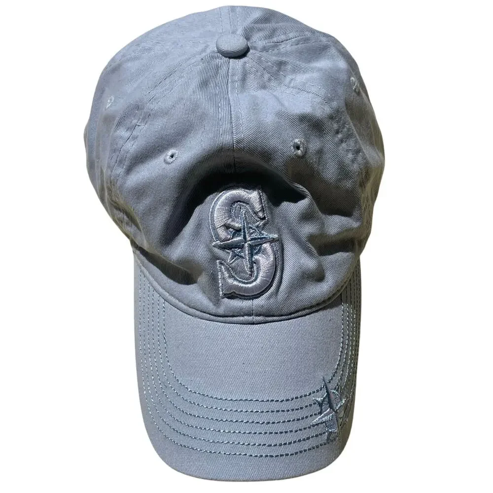 Seattle Mariners light Blue logo bill Melonwear EQC adjustable strap back hat